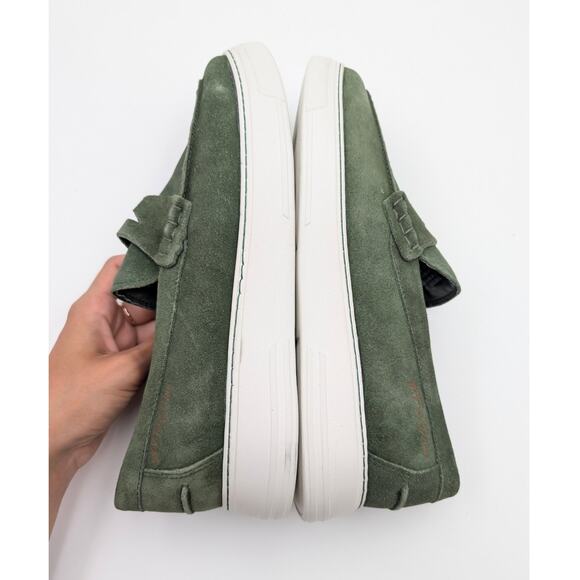 Gernie NYC 22\'s Penny Leather Low Top Loafer Shoes Green Size US10.5 EU44
